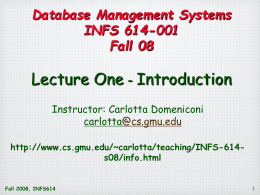Fall 2008, INFS614 - GMU Computer Science