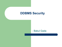 Distributed DBMS Security