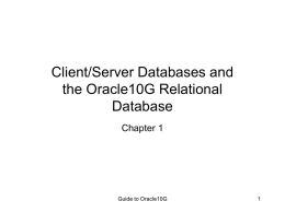 Client/Server Databases And The Oracle9i Relational
