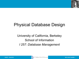 I 257: Database Management - Courses