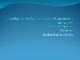 Introduction to Computing and Programming in Python