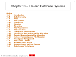 Chapter 13: File and Database Systems