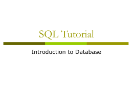 SQL Tutorial - Computer Science
