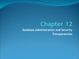 Database Administration and Security