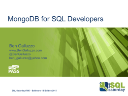 MongoDB for SQL Developers