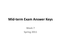 Mid-term Exam Answer Keys