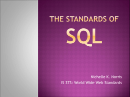 The Standards of SQL