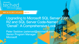 DBI319: Upgrading to Microsoft SQL Server 2008 R2