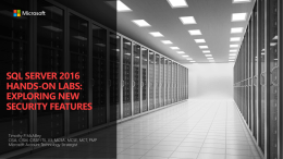 SQL Server 2016 Security Features HOL Overview