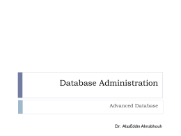 Lesson11 Database Administrationx