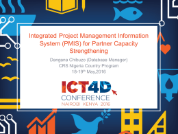 Intro to PMIS ICT4D Chibuzo Dangana