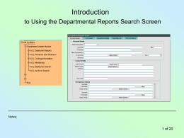 Search Screen Briefing Notes