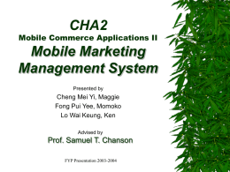 CHA2 Mobile Commerce Applications II Mobile Marketing