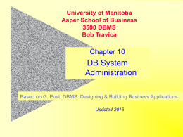 System Administration - University of Manitoba