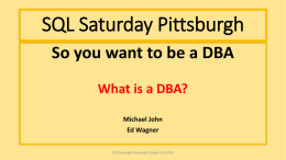 DBA - SQL Saturday