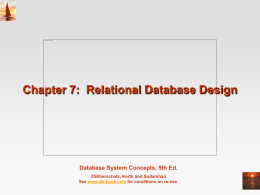 Chapter 7: Relational Database Design