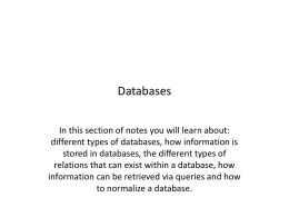 Databases in MS