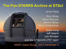 The Pan-STARRS Archive at STScI