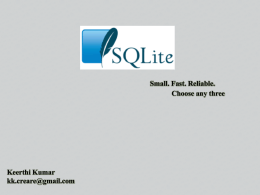 SQLite - Introduction
