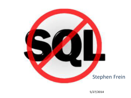 No_SQL - Stephen Frein