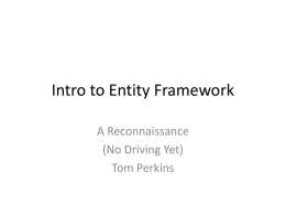 2. Intro to Entity Framework (Recon)