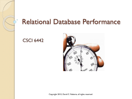 Relational Database Performance - CSCI 6442
