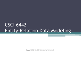 E-R Modeling - CSCI 6442
