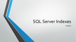 SQL Server Indexes