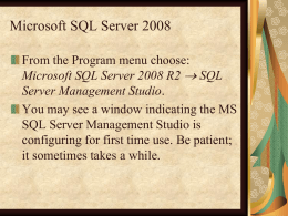 Using SQL Server to create a table