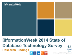 InformationWeek 2014 State Of Database Technology