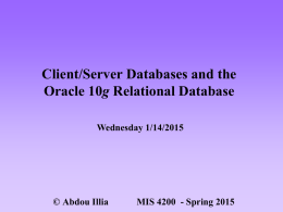 Client/Server DB & Oracle 10g