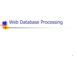 Lecture 7- Web Database Connections