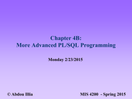 Advanced PL/SQL Programming