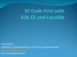 EF Code First with SQL CE and LocalDb