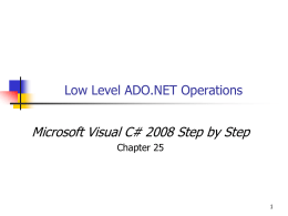 Low Level ADO.NET Operations