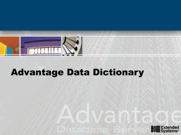 Advantage Data Dictionary