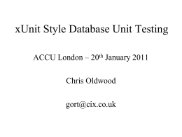 xUnit Style Database Unit Testing