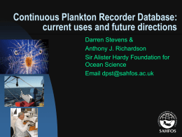 Continuous Plankton Recorder Database: current uses and future