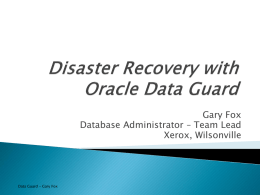 Data Guard - Oregon and Southern Washington Oracle User