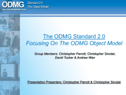 The ODMG Standard 2.0 Focusing On The ODMG Object Model