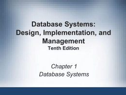 Chapter 1 - Database Systems