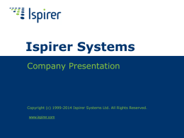 Ispirer - Company Presentation
