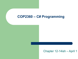 Chapters 12 and 14 - COP 2360 New Little WebSite