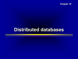 Distributed DBMSs - Concepts and Design