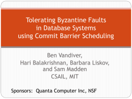 Tolerating Byzantine Faults in Transaction Processing