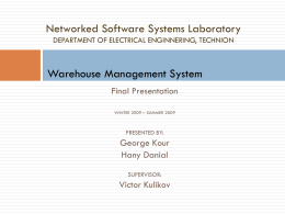 WareHouse Management System
