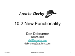 Apache Derby 10.2 whats new