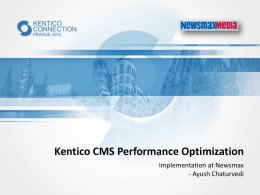 Kentico CMS Performance Optimization
