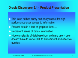 Oracle Discoverer 3.1 - product presentation