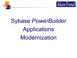 Sybase PowerBuilder Modernization Step by Step